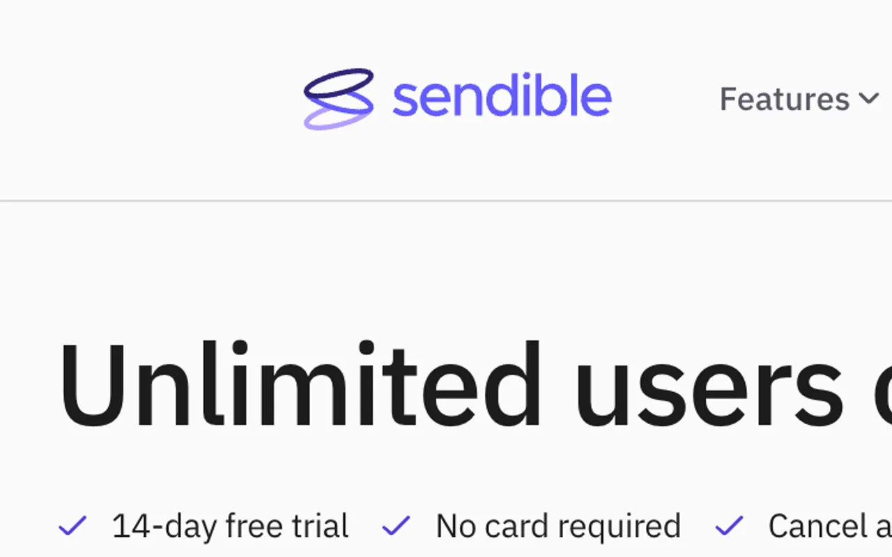 The new Sendible mark on the Pricing surface