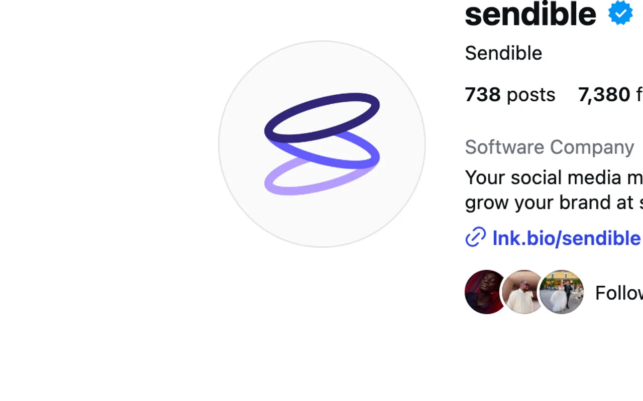 The new Sendible mark on the Instagram surface