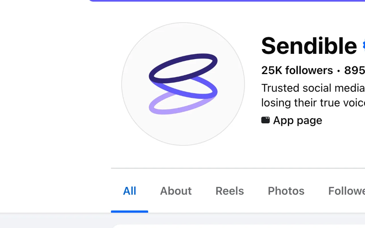 The new Sendible mark on the Facebook surface