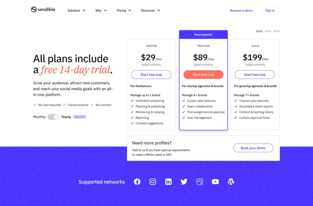 Pricing page, restructured plans